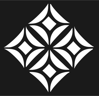 Geometric Diamond Lattice Crest #1a1a1a/#ffffff