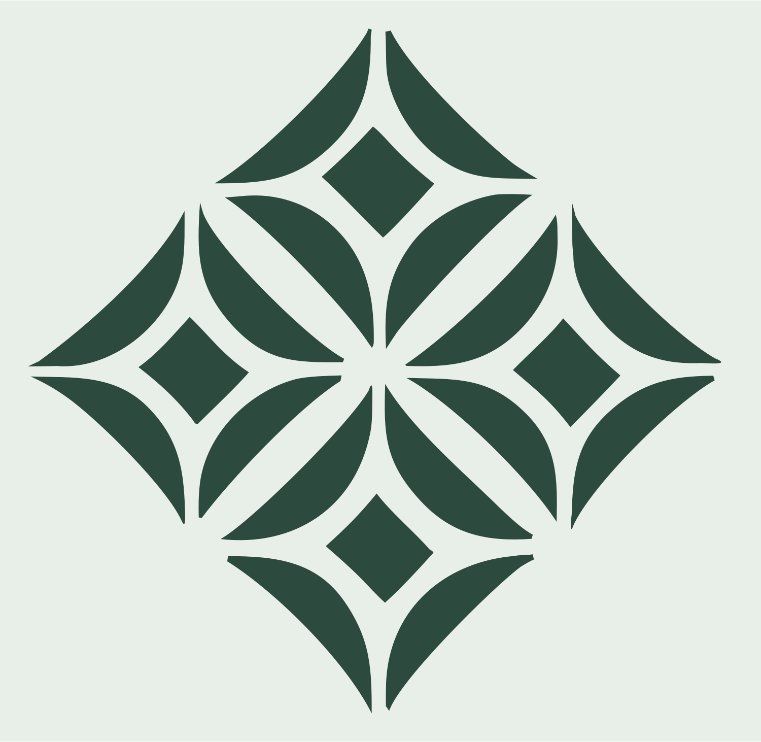 Geometric Diamond Lattice Crest #e8efe9/#2d4a3e