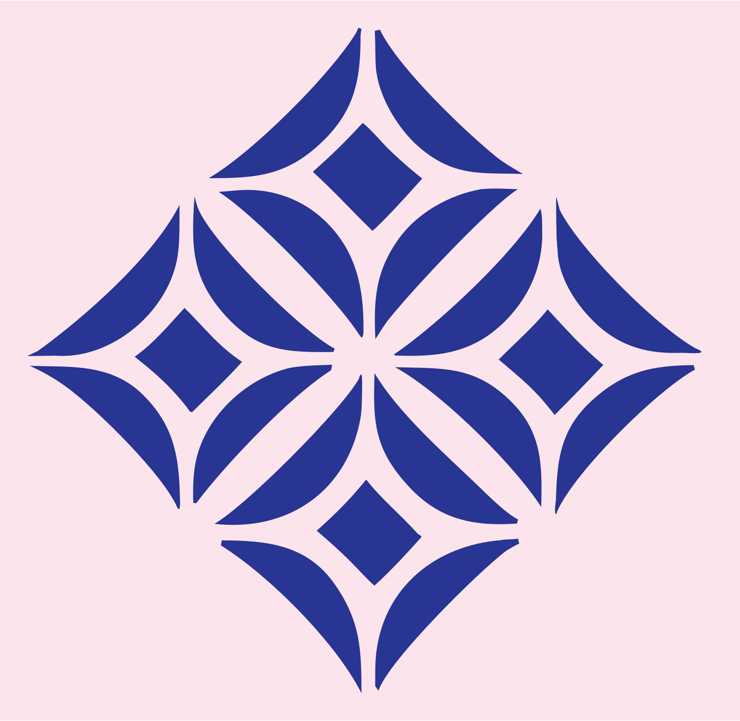 Geometric Diamond Lattice Crest #fce4ec/#283593