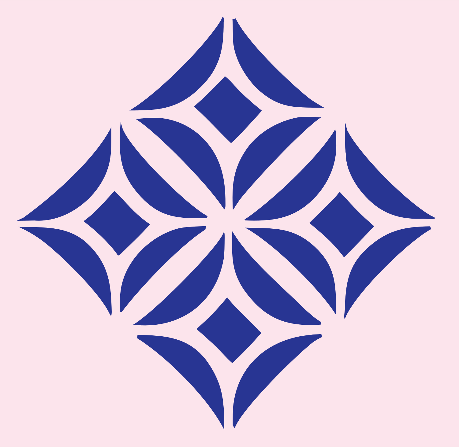 Geometric Diamond Lattice Crest #fce4ec/#283593