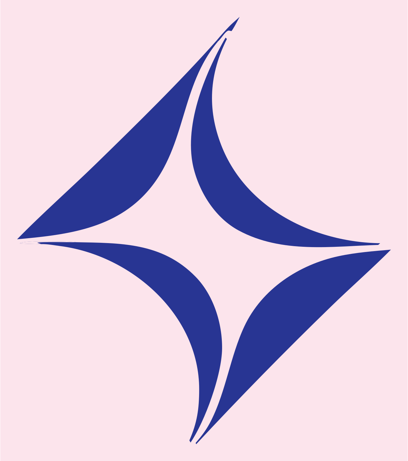 Bold Four-Point Star Icon #fce4ec/#283593