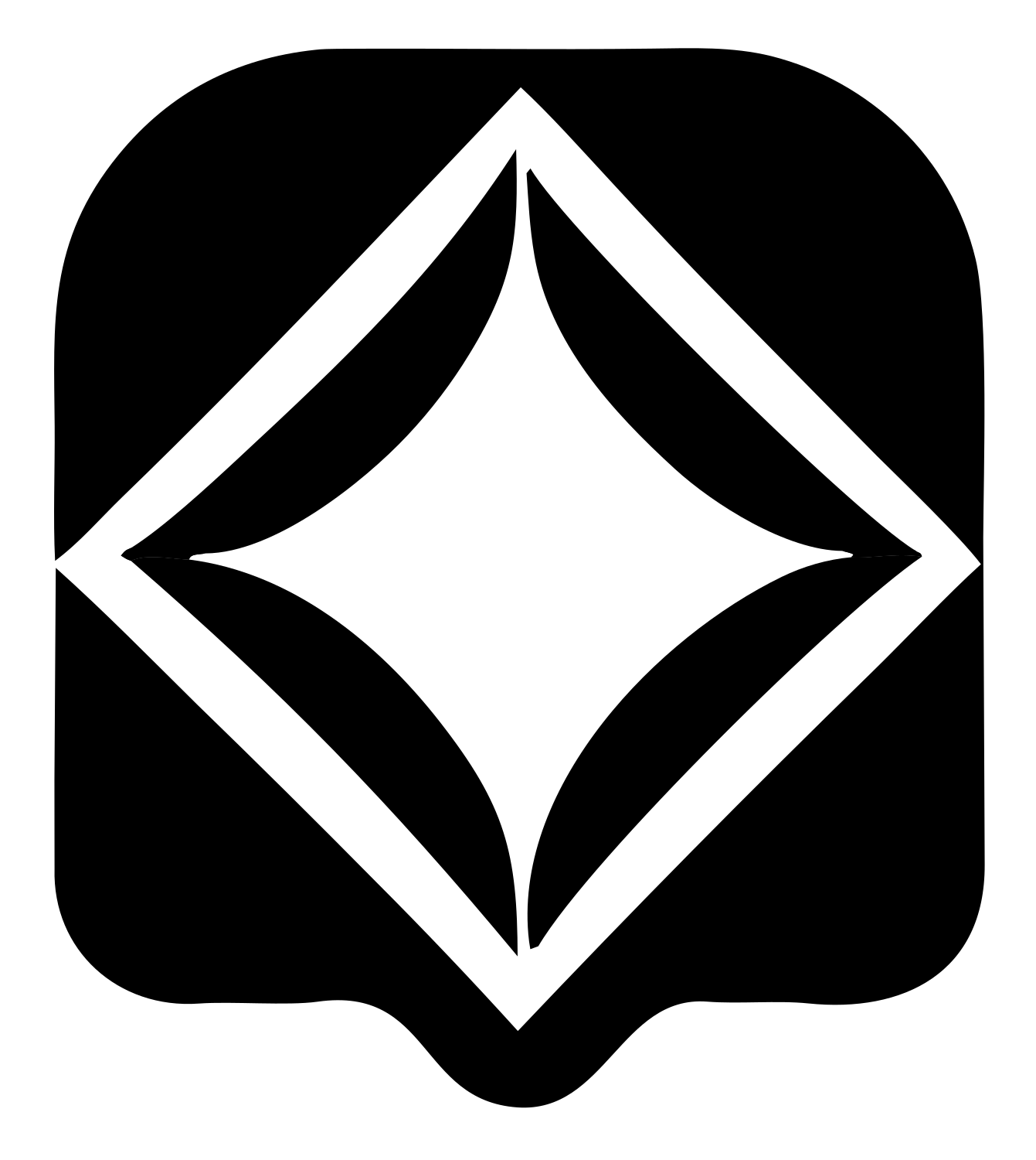Bold Diamond Negative Space Badge #ffffff/#000000