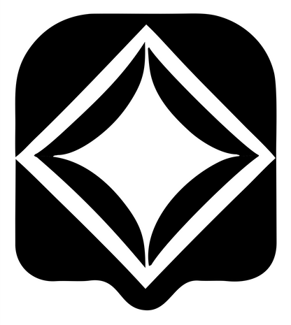 Bold Diamond Negative Space Badge #ffffff/#000000