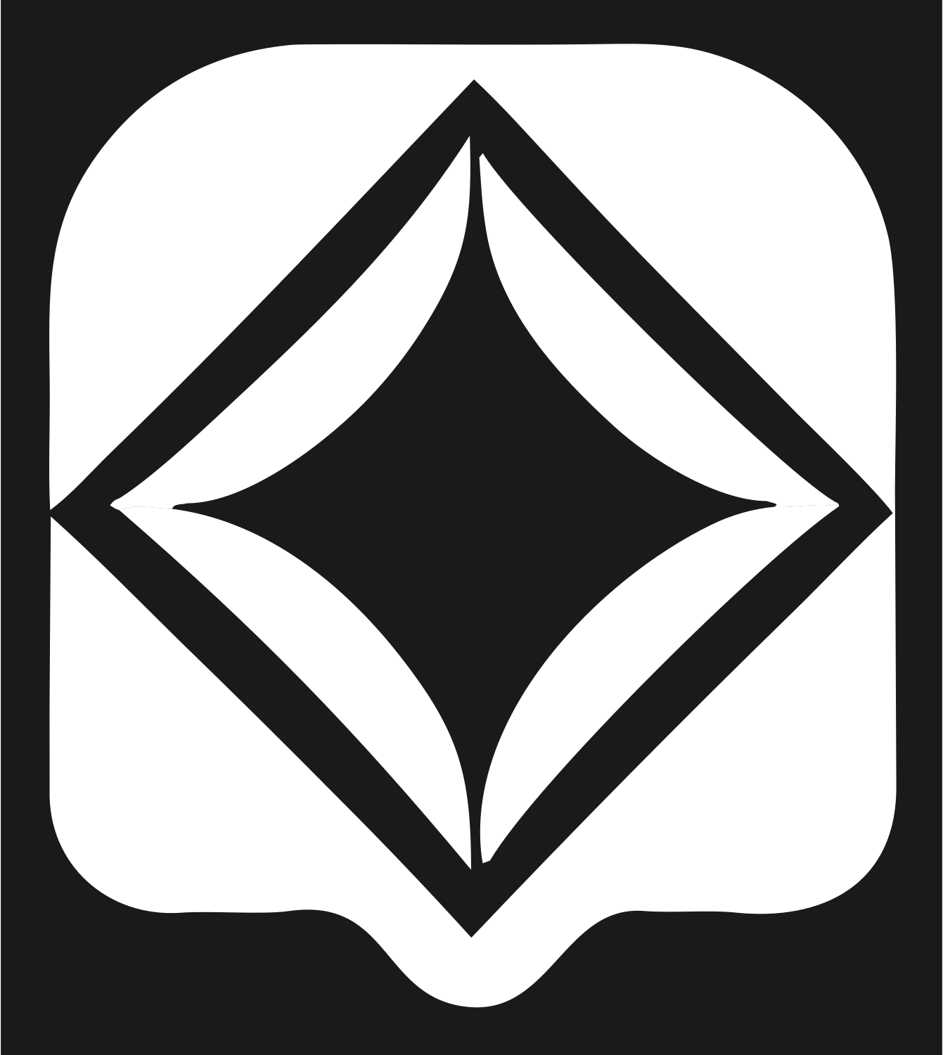 Bold Diamond Negative Space Badge #1a1a1a/#ffffff