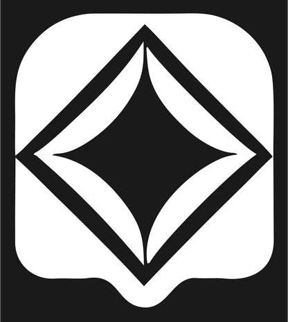 Bold Diamond Negative Space Badge #1a1a1a/#ffffff