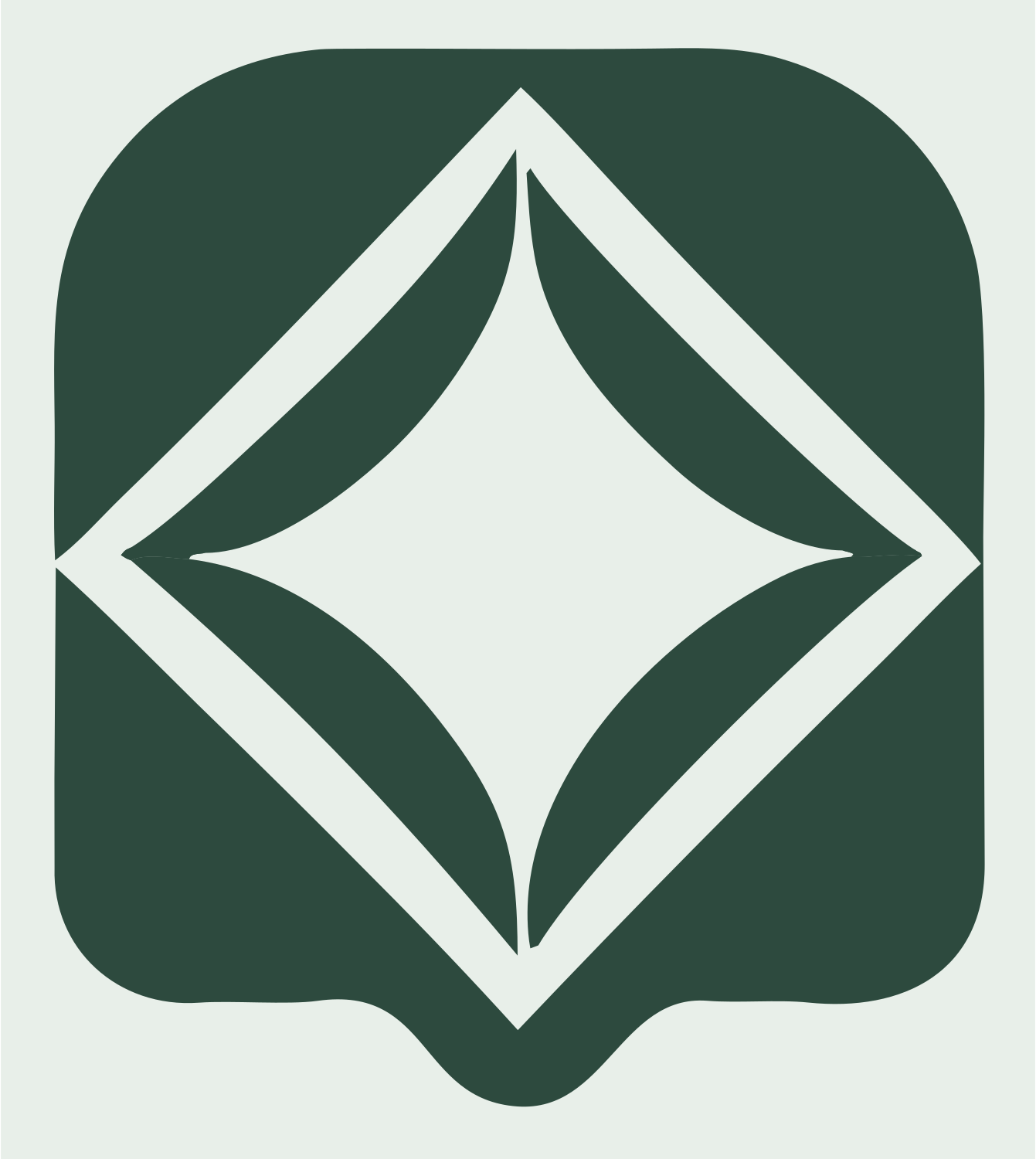 Bold Diamond Negative Space Badge #e8efe9/#2d4a3e