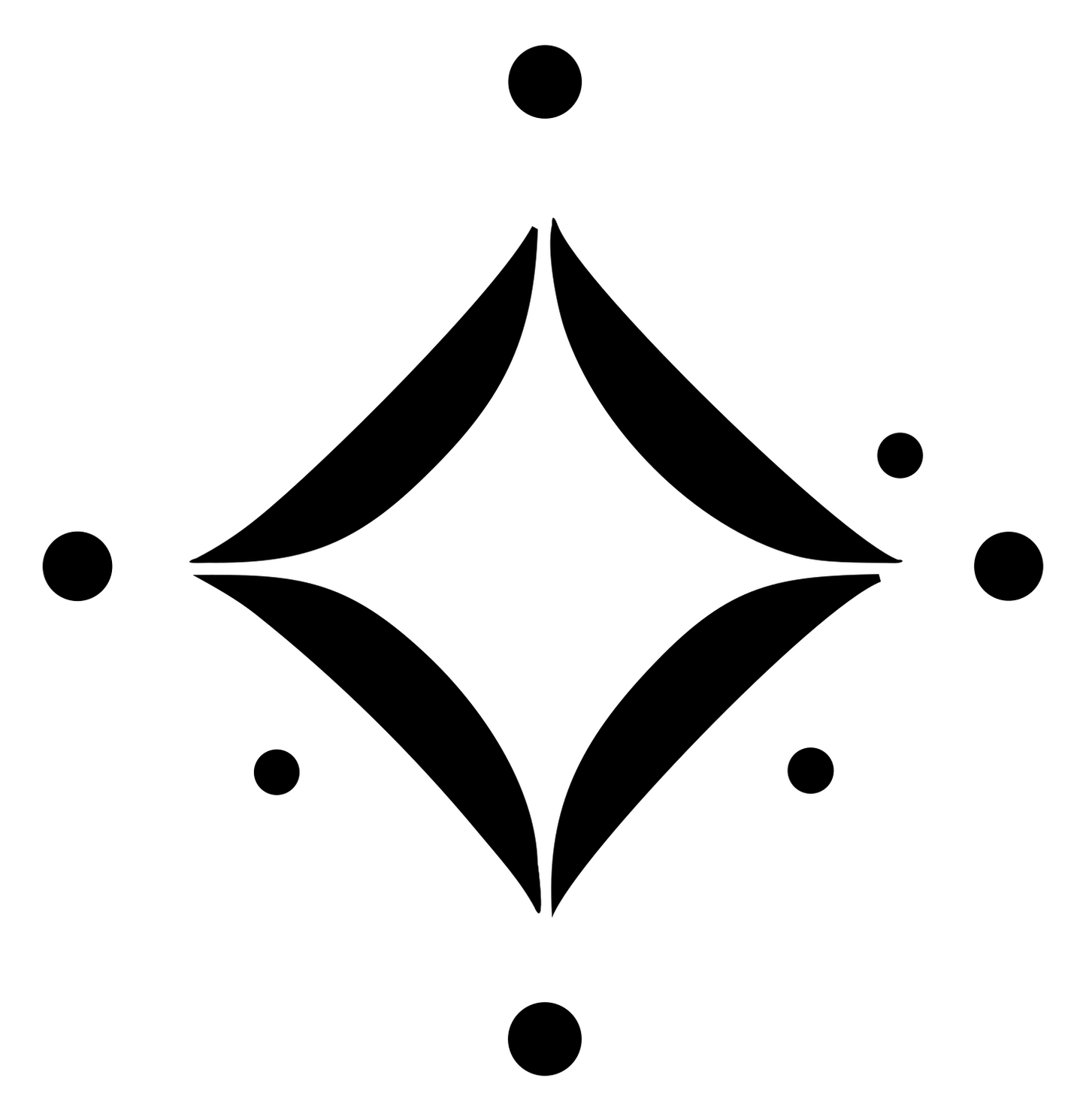 Bold Star Diamond Dot Badge #ffffff/#000000