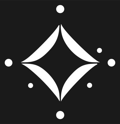 Bold Star Diamond Dot Badge #1a1a1a/#ffffff