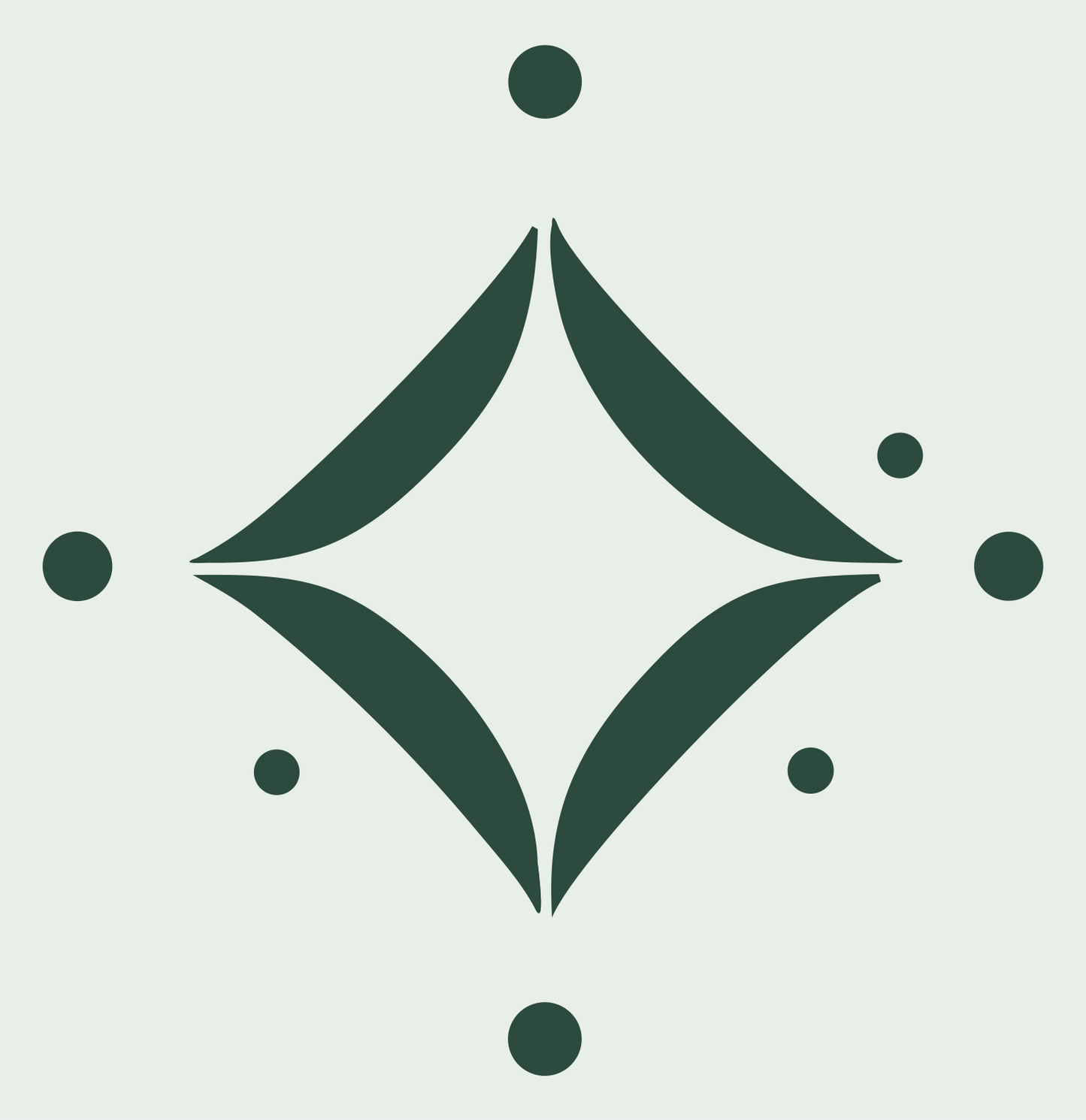 Bold Star Diamond Dot Badge #e8efe9/#2d4a3e
