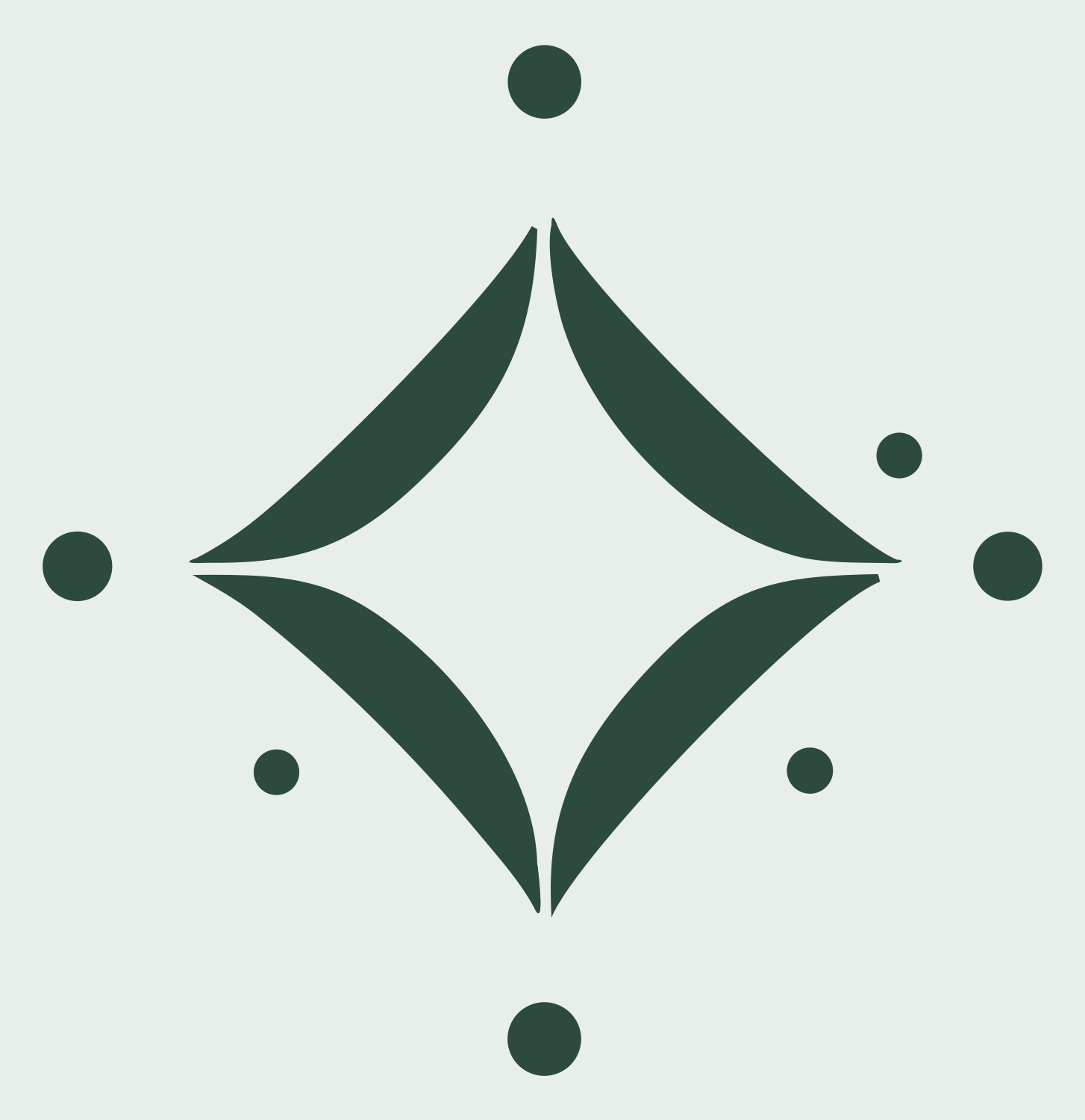 Bold Star Diamond Dot Badge #e8efe9/#2d4a3e