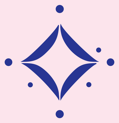 Bold Star Diamond Dot Badge #fce4ec/#283593