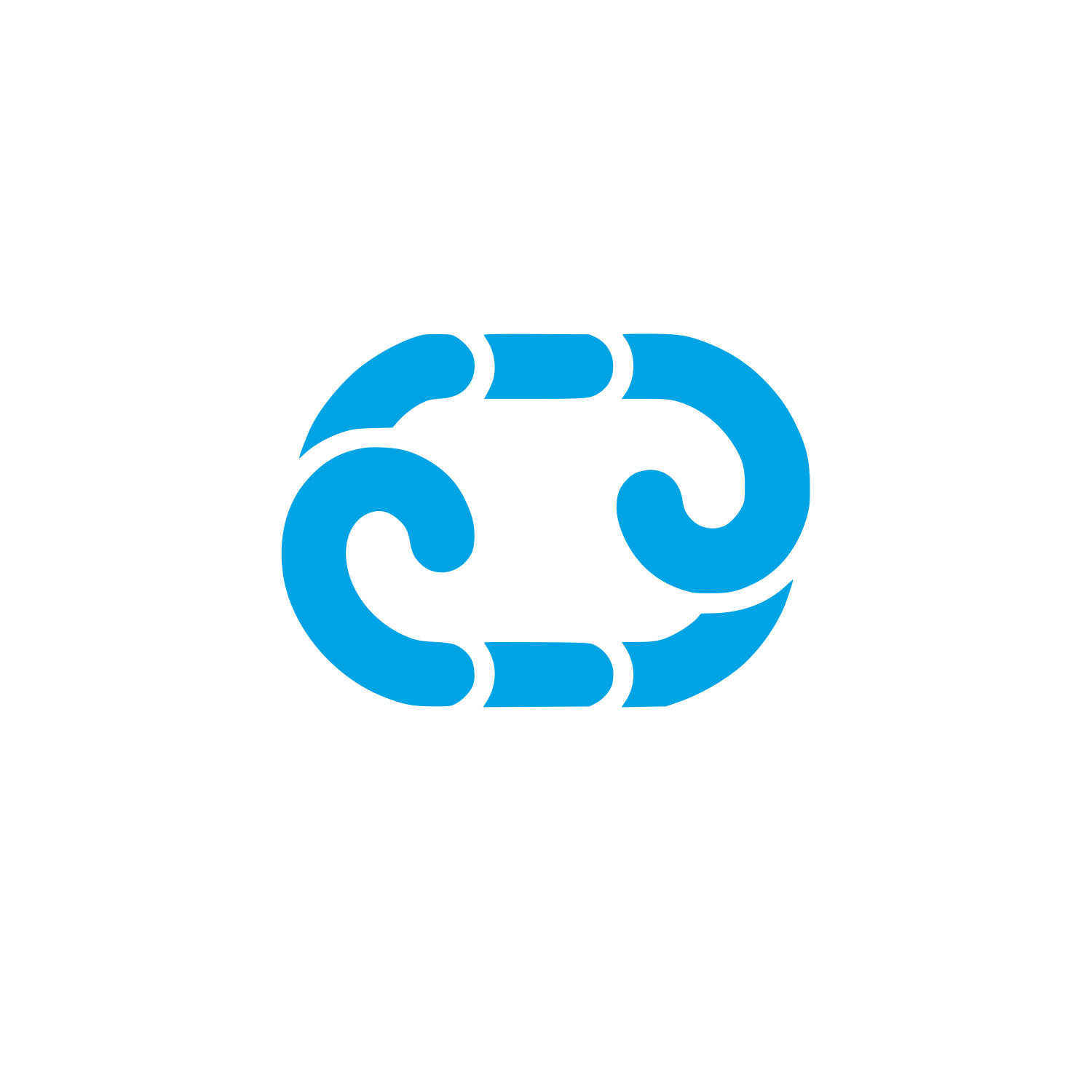 Abstract Chain Logo #00a3e4