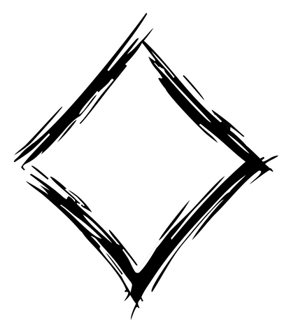 Hand-Drawn Diamond Frame Mark #ffffff/#000000