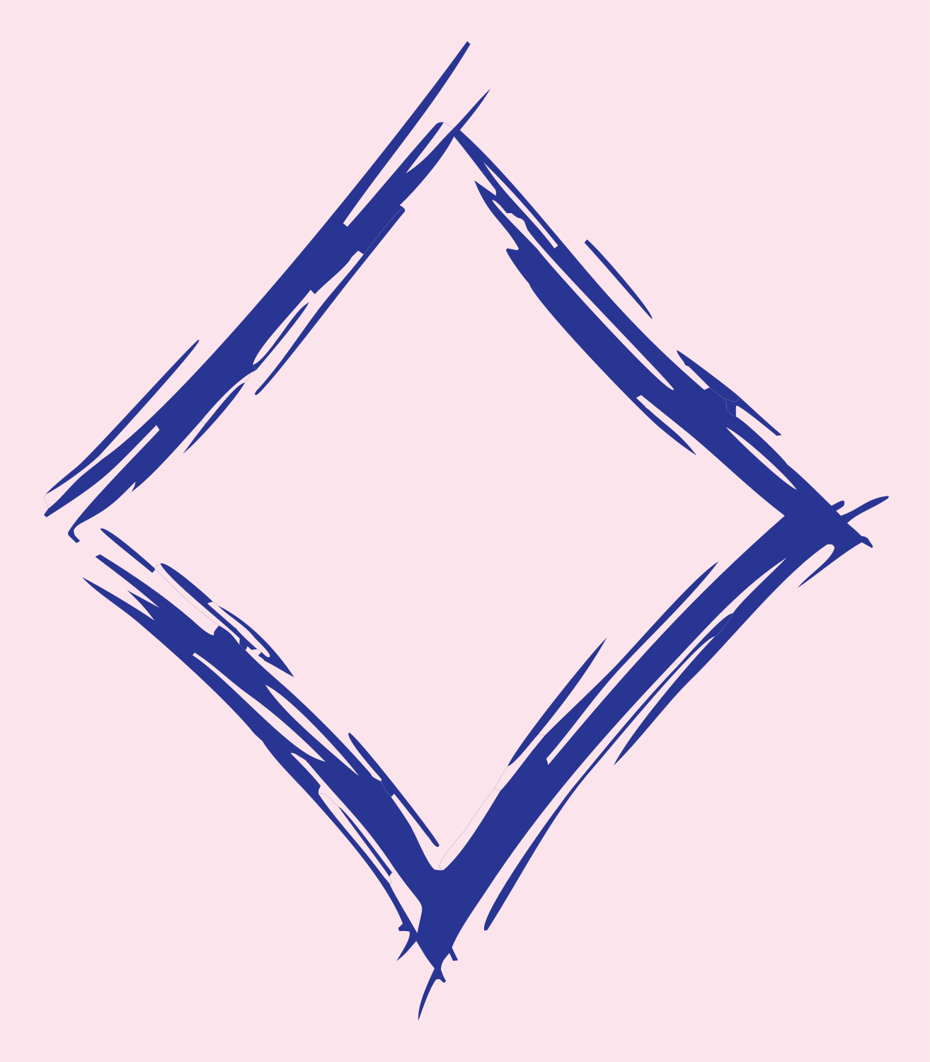 Hand-Drawn Diamond Frame Mark #fce4ec/#283593