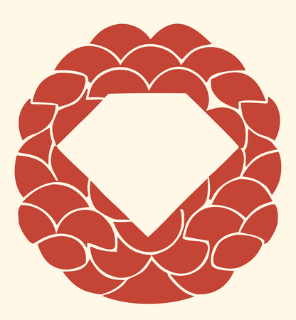 Diamond Braided Wreath Badge #fff8e7/#c44536