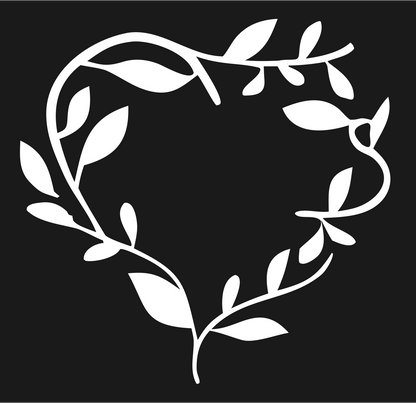 Floral Vine Heart Mark #1a1a1a/#ffffff