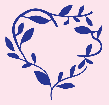 Floral Vine Heart Mark #fce4ec/#283593