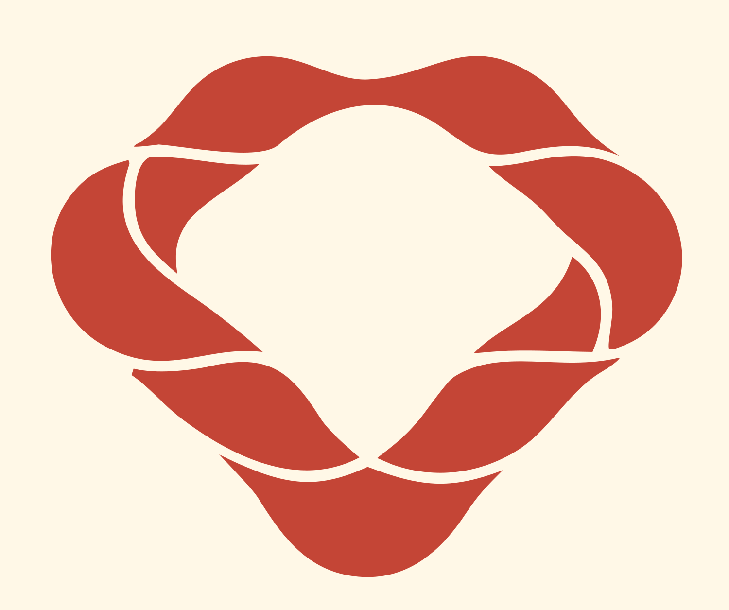 Woven Diamond Ribbon Mark #fff8e7/#c44536