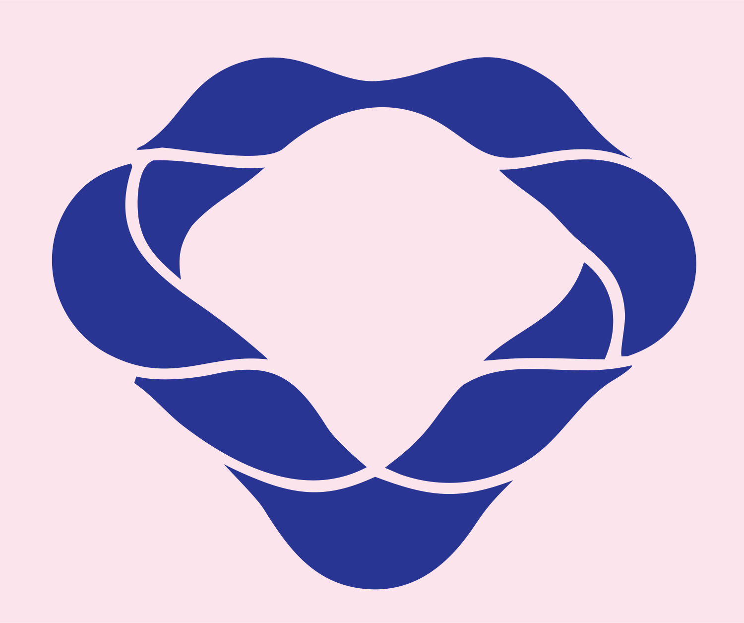 Woven Diamond Ribbon Mark #fce4ec/#283593