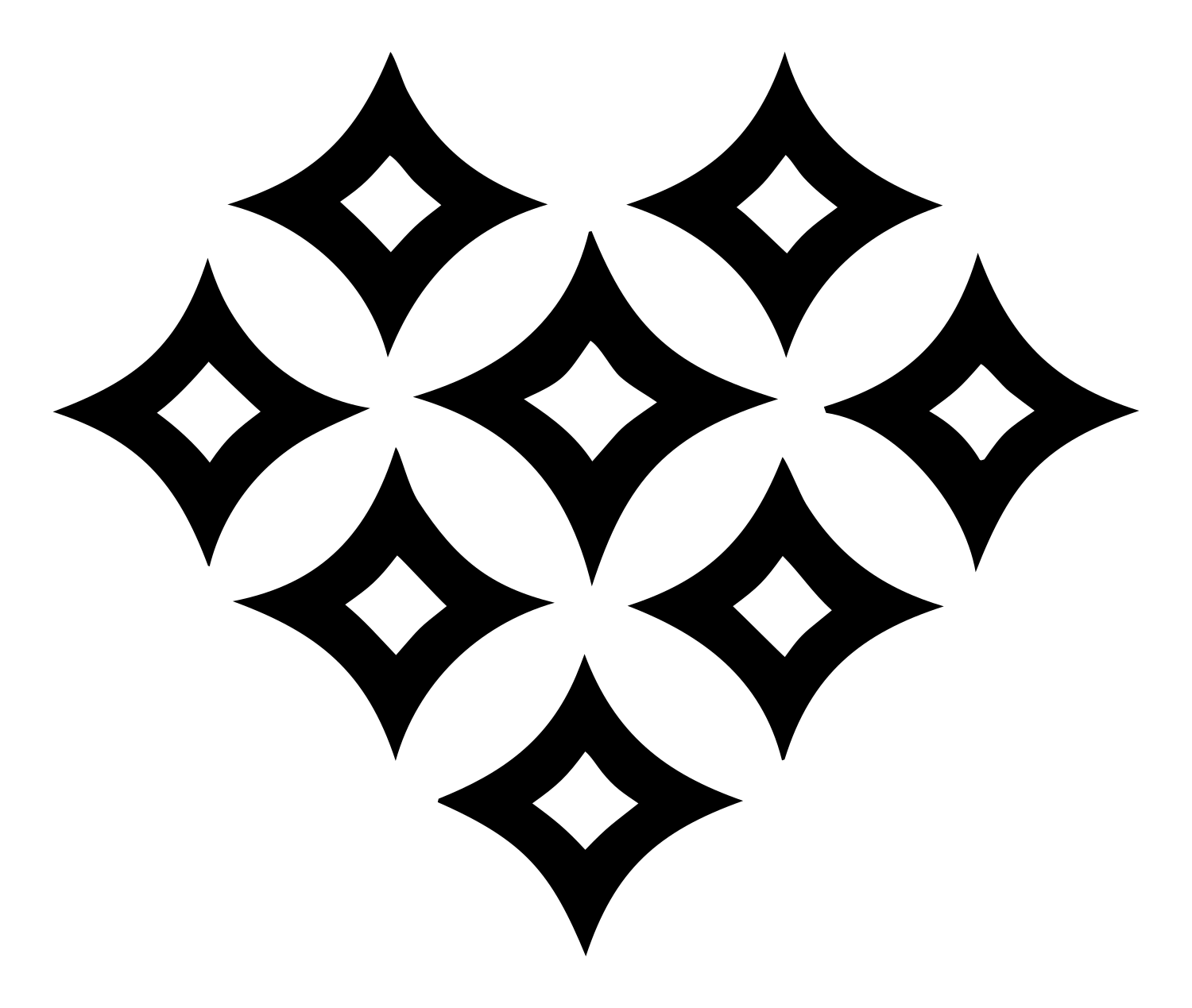Diamond Star Heart Badge #ffffff/#000000