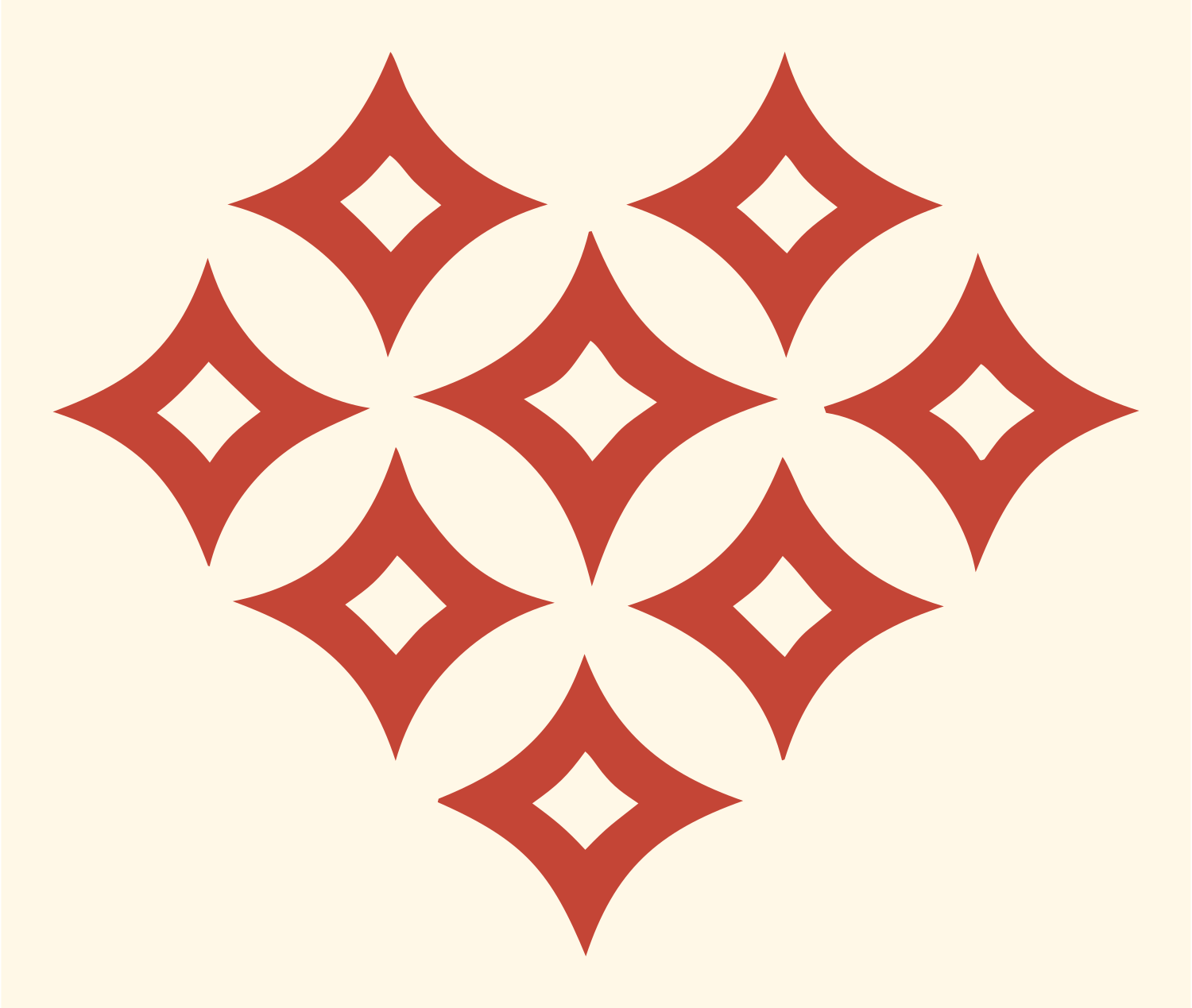 Diamond Star Heart Badge #fff8e7/#c44536