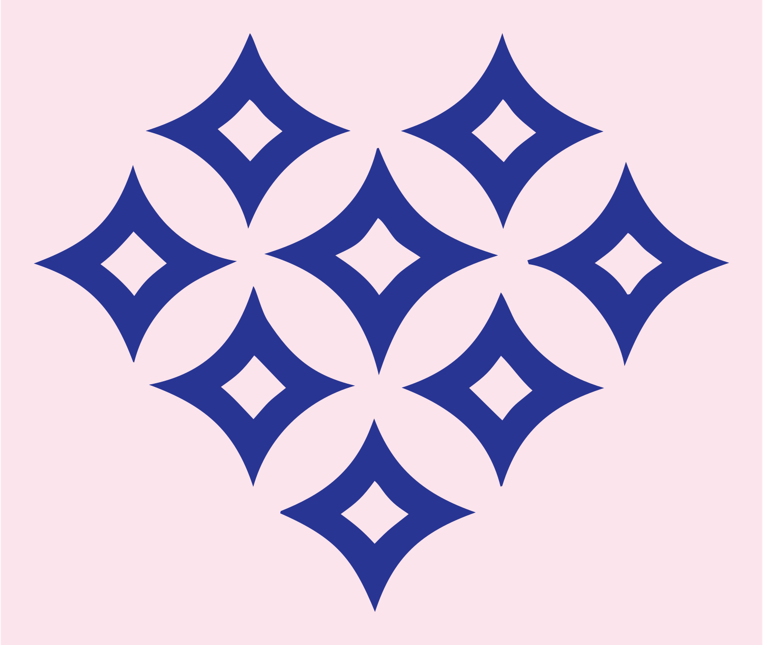 Diamond Star Heart Badge #fce4ec/#283593