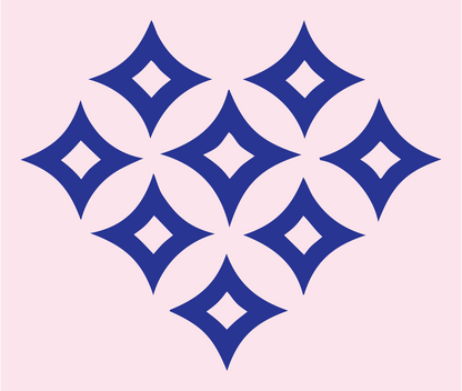 Diamond Star Heart Badge #fce4ec/#283593