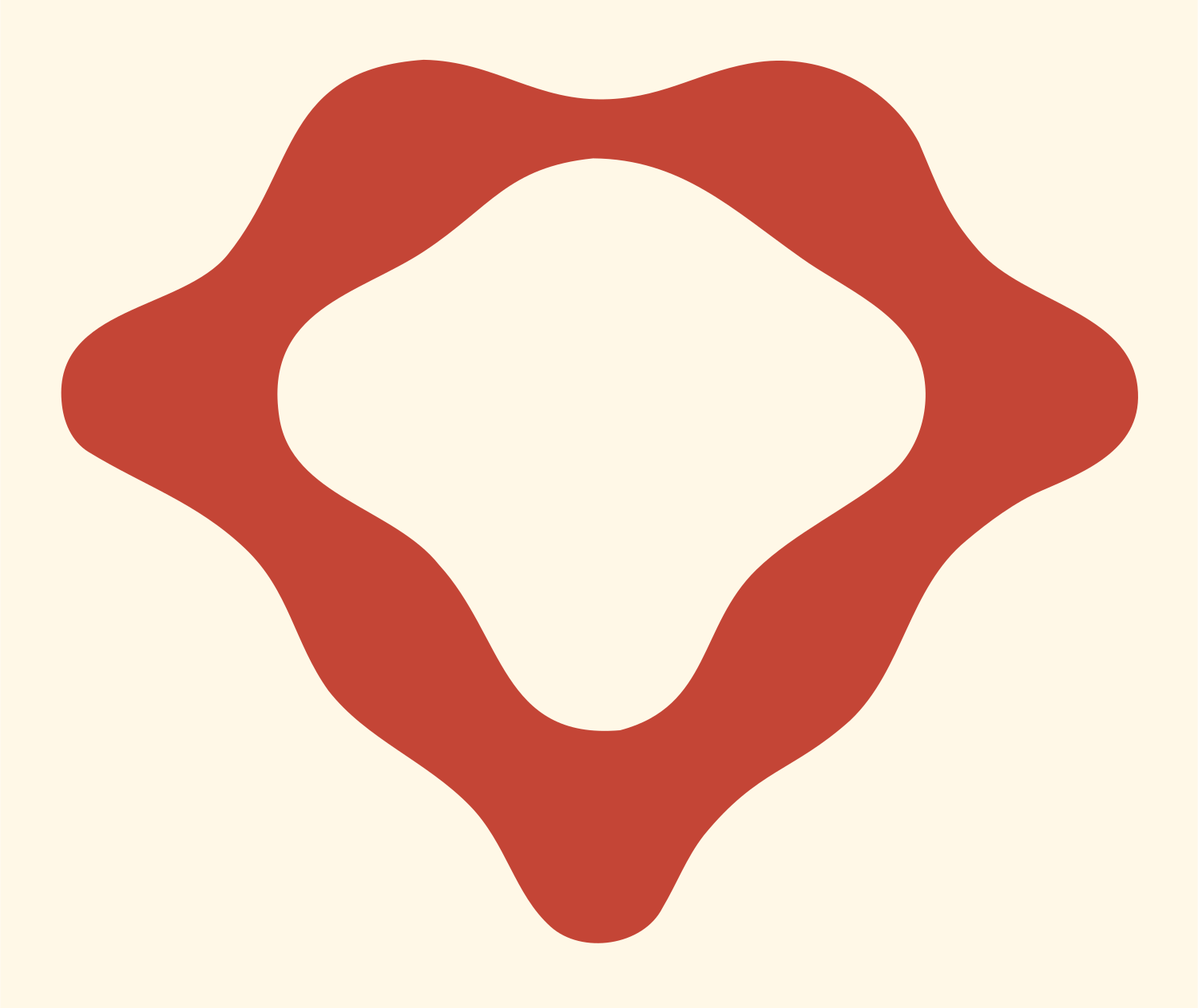 Organic Diamond Ring Mark #fff8e7/#c44536