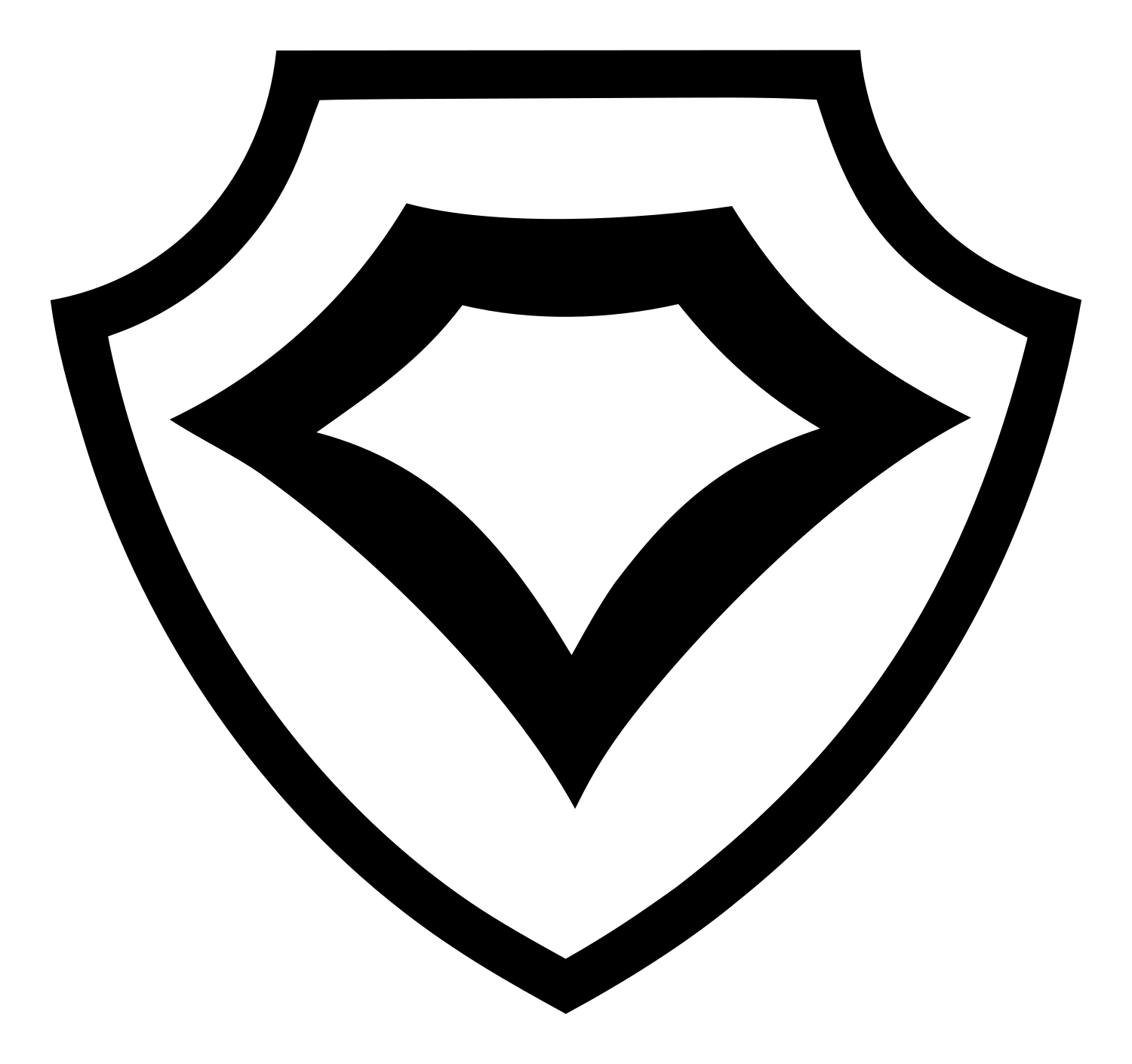 Monoline Shield Diamond Crest #ffffff/#000000