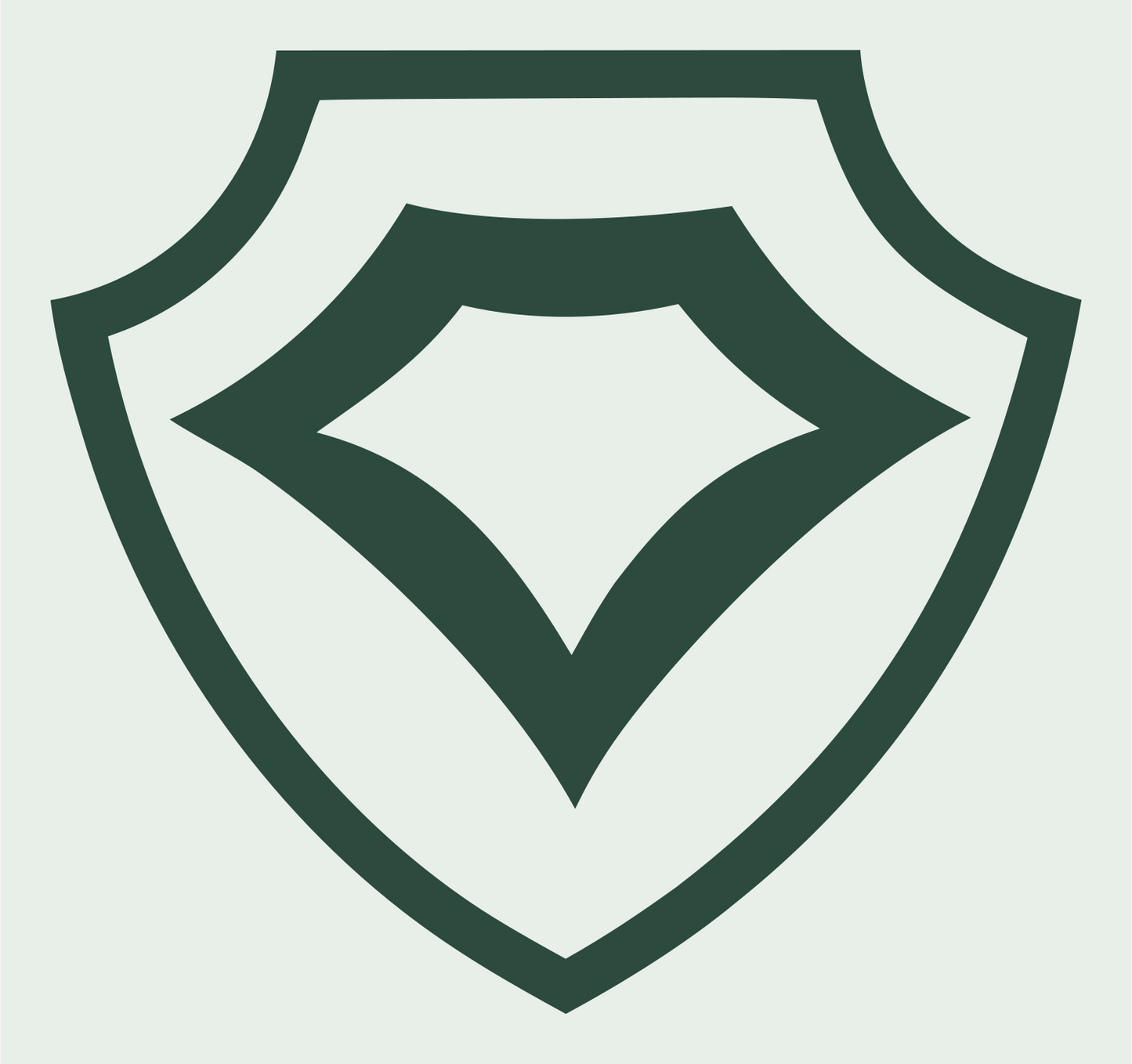 Monoline Shield Diamond Crest #e8efe9/#2d4a3e