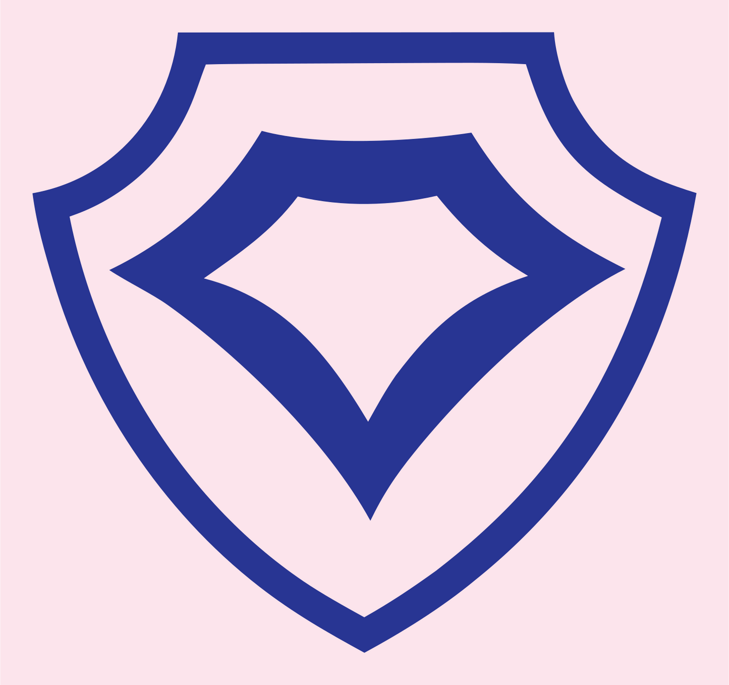 Monoline Shield Diamond Crest #fce4ec/#283593