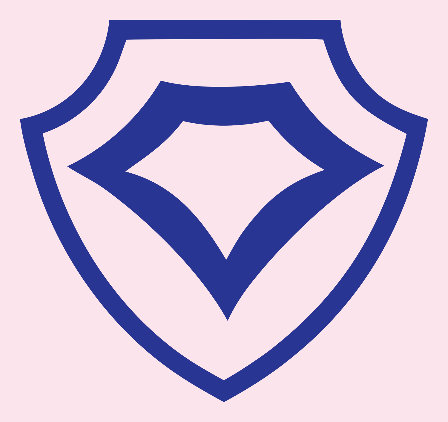 Monoline Shield Diamond Crest #fce4ec/#283593