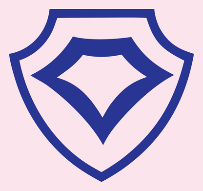 Monoline Shield Diamond Crest #fce4ec/#283593