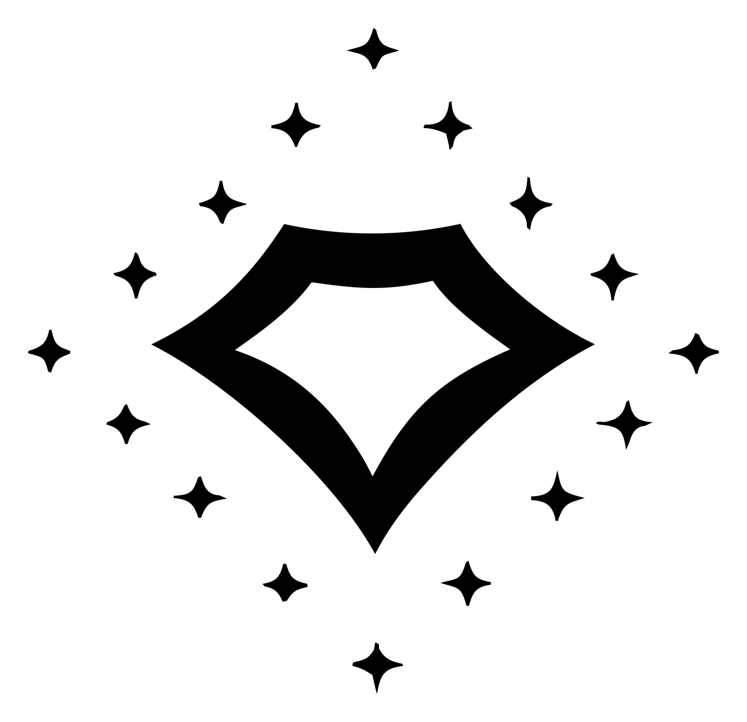 Sparkling Diamond Gem Icon #ffffff/#000000