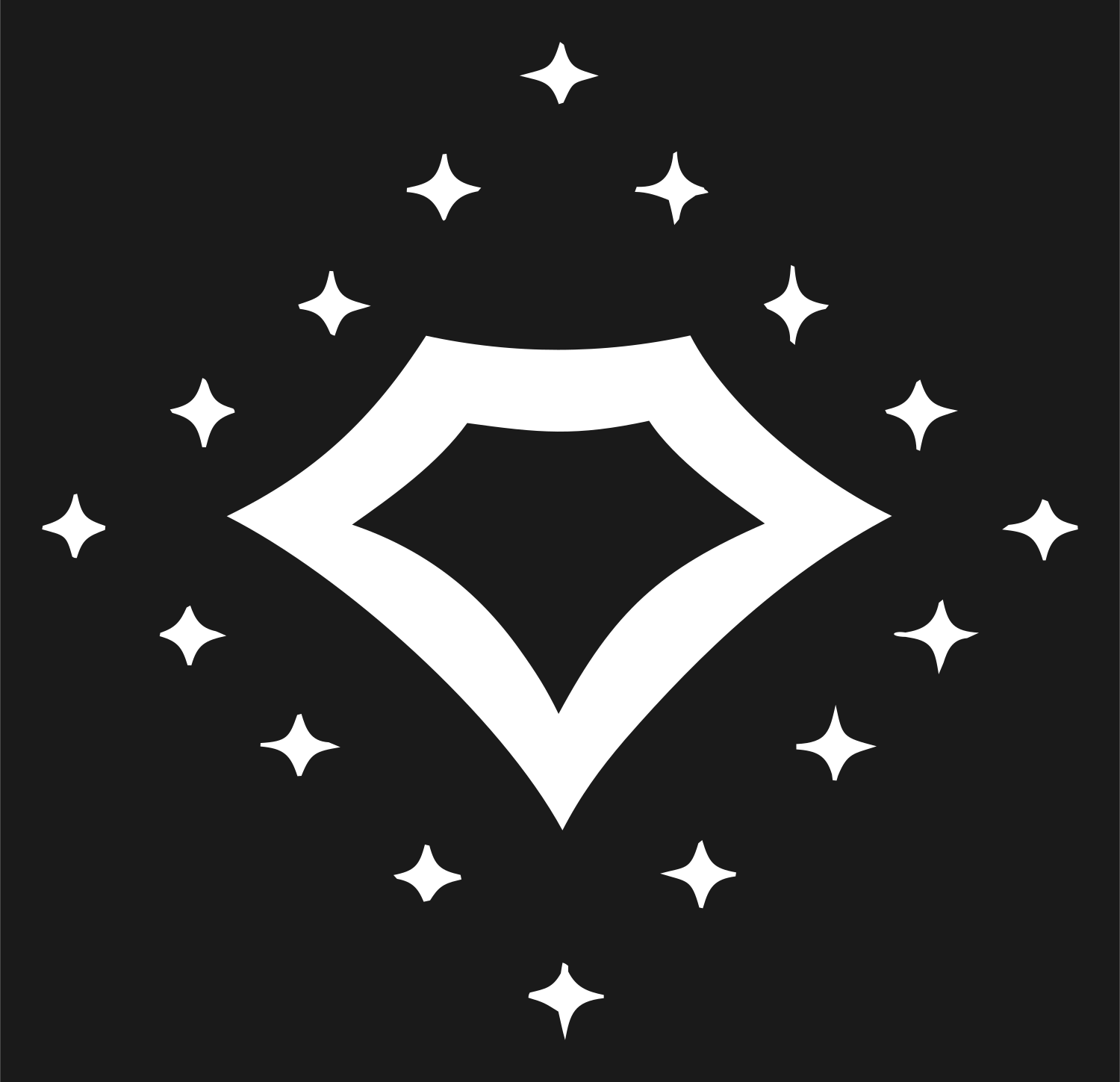 Sparkling Diamond Gem Icon #1a1a1a/#ffffff