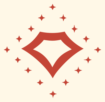 Sparkling Diamond Gem Icon #fff8e7/#c44536