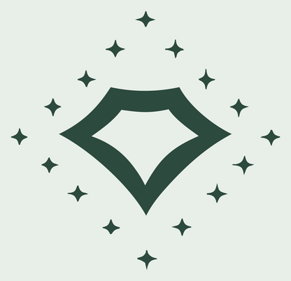 Sparkling Diamond Gem Icon #e8efe9/#2d4a3e