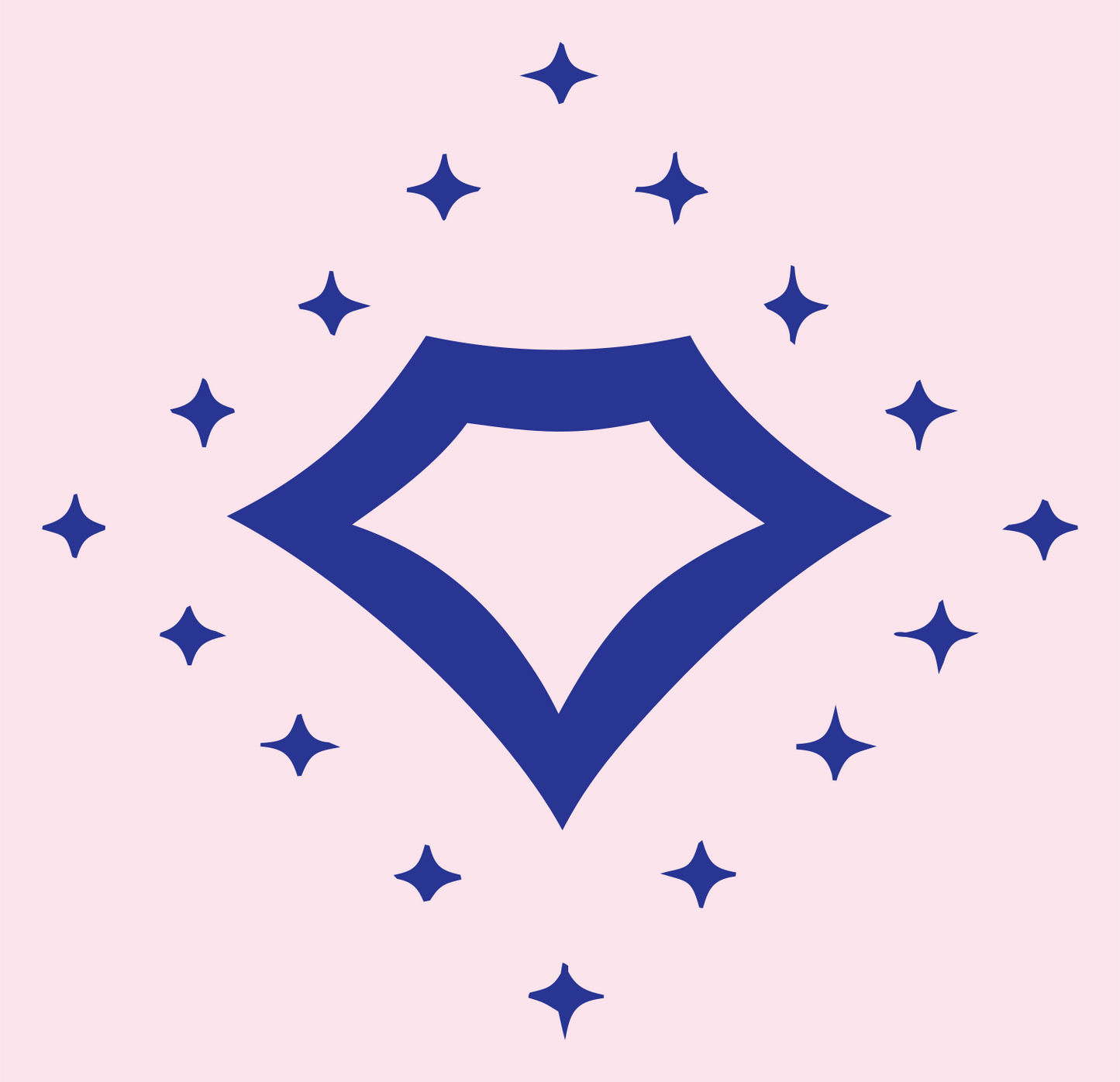 Sparkling Diamond Gem Icon #fce4ec/#283593