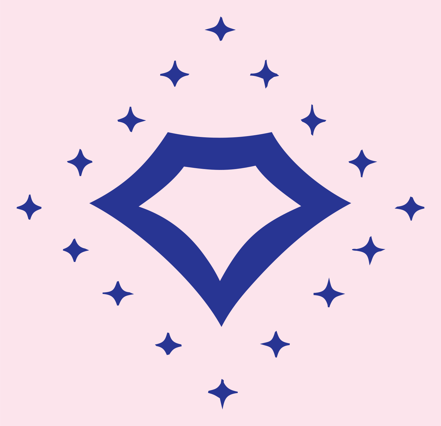 Sparkling Diamond Gem Icon #fce4ec/#283593