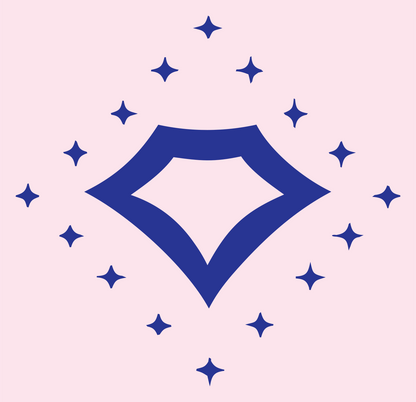 Sparkling Diamond Gem Icon #fce4ec/#283593