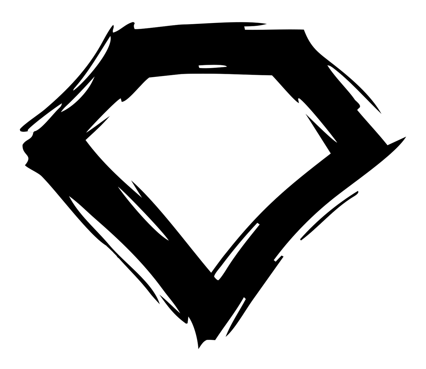 Sketchy Diamond Outline Mark #ffffff/#000000