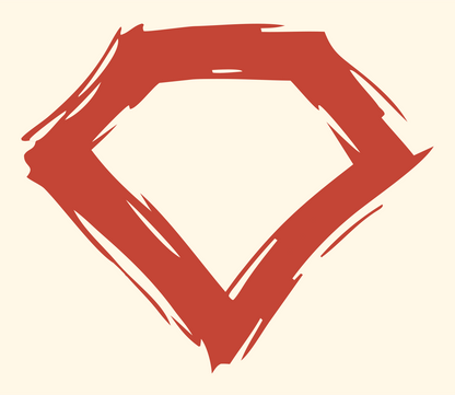 Sketchy Diamond Outline Mark #fff8e7/#c44536