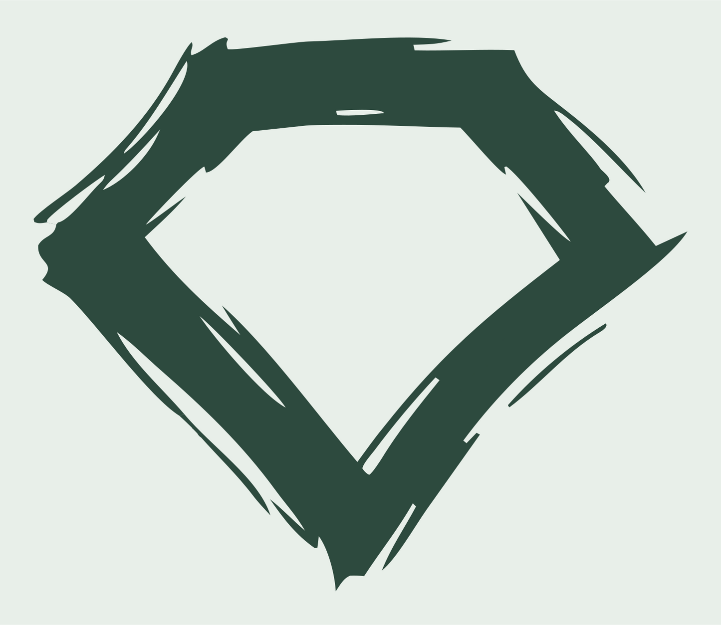 Sketchy Diamond Outline Mark #e8efe9/#2d4a3e