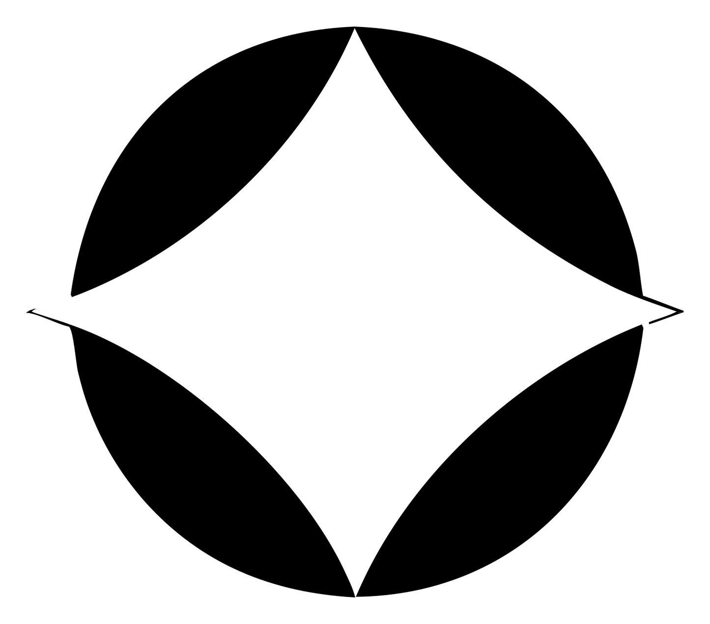 Negative Space Four-Point Star Logo #ffffff/#000000