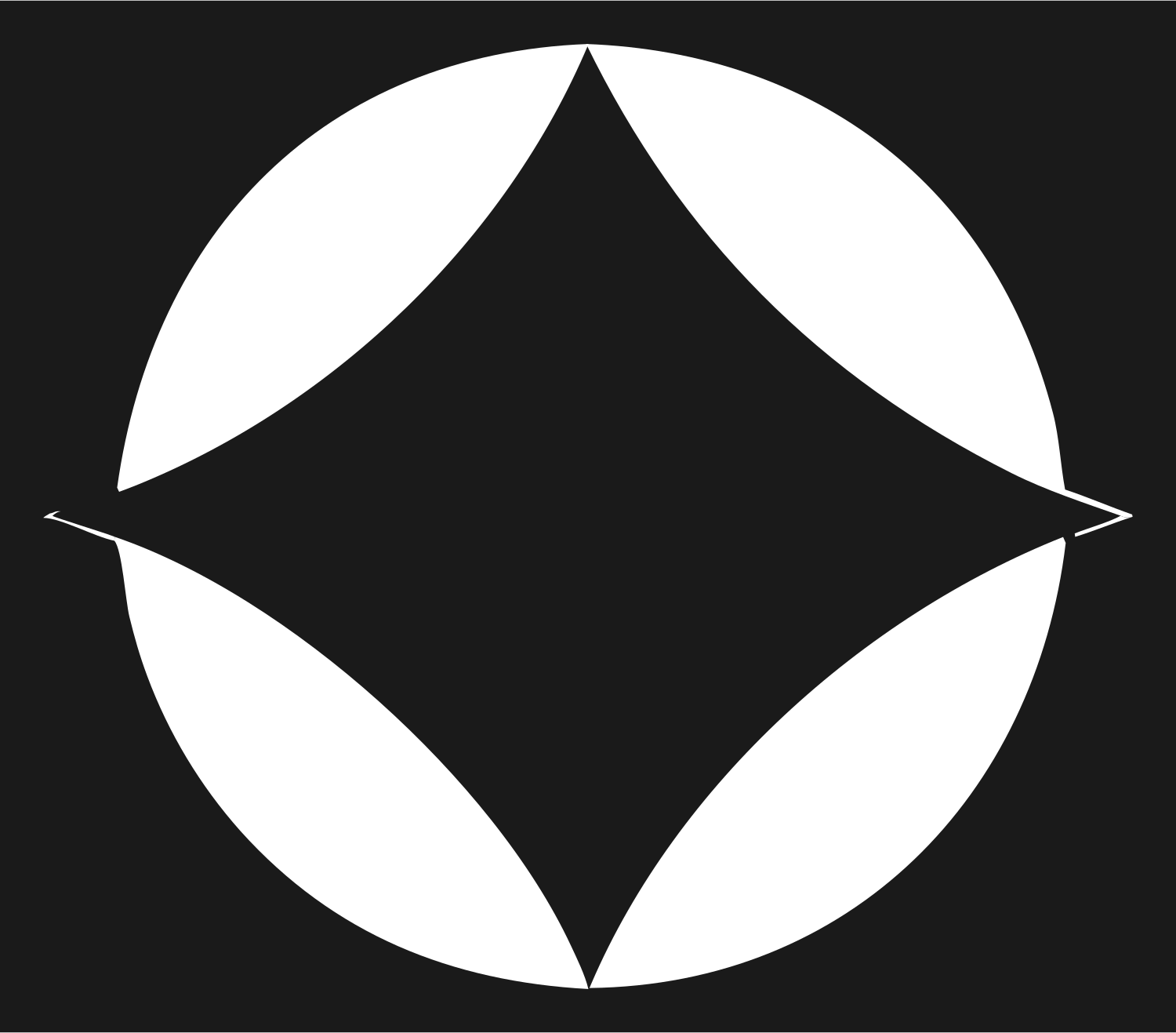 Negative Space Four-Point Star Logo #1a1a1a/#ffffff