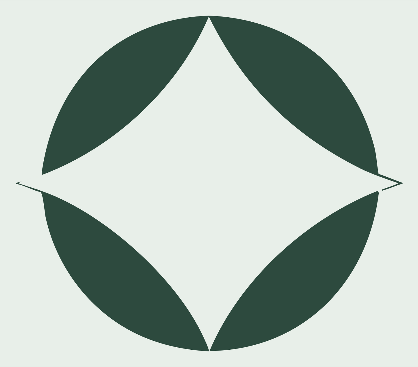 Negative Space Four-Point Star Logo #e8efe9/#2d4a3e