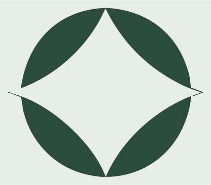 Negative Space Four-Point Star Logo #e8efe9/#2d4a3e
