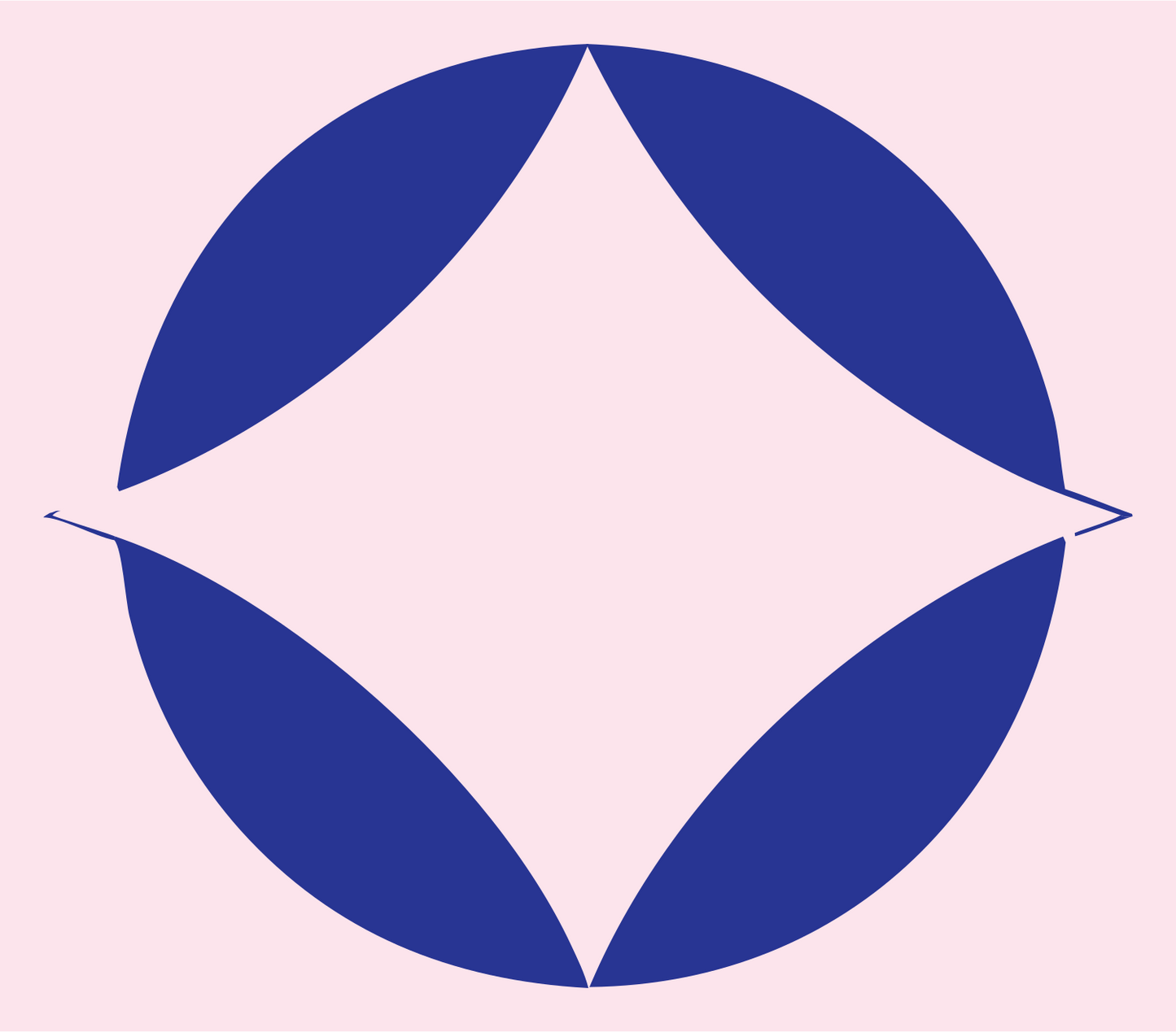 Negative Space Four-Point Star Logo #fce4ec/#283593
