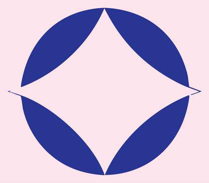 Negative Space Four-Point Star Logo #fce4ec/#283593