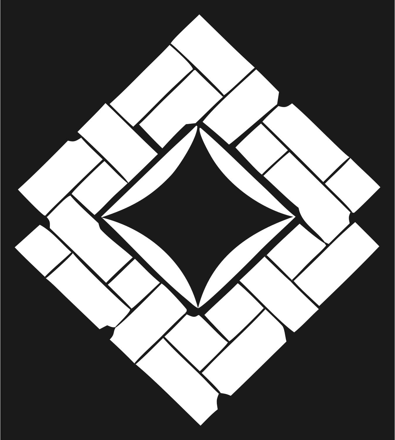 Brick Pattern Diamond Logo #1a1a1a/#ffffff